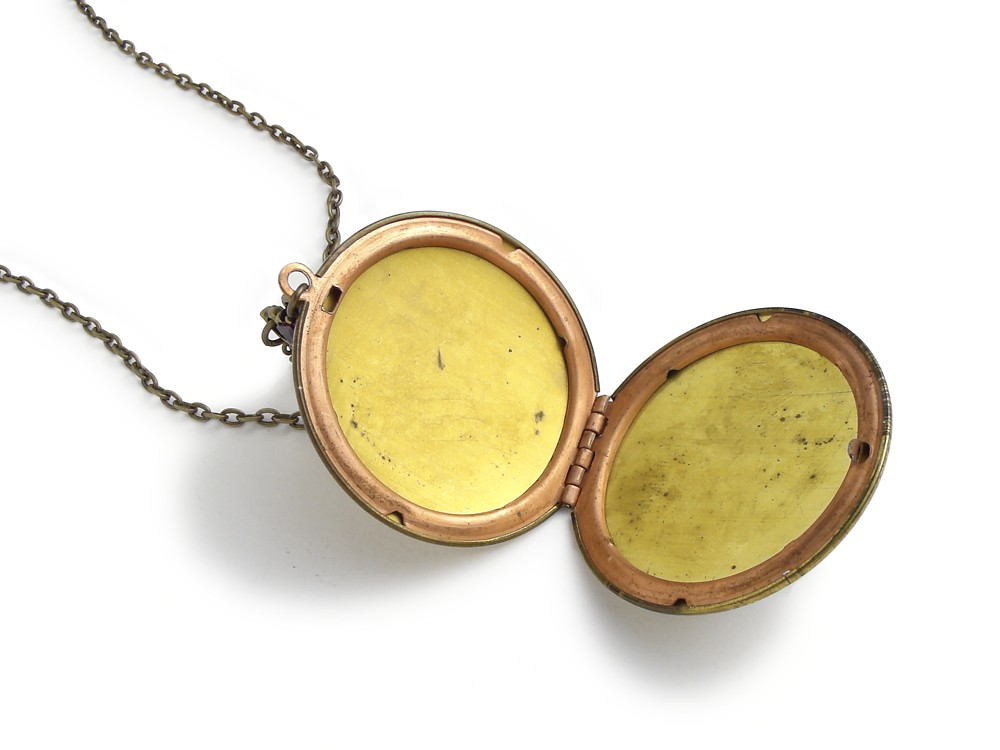 Steampunk gold locket silver Benrus wristwatch movement gears antique 1940 vintage filigree genuine freshwater pearls lariat necklace pendant