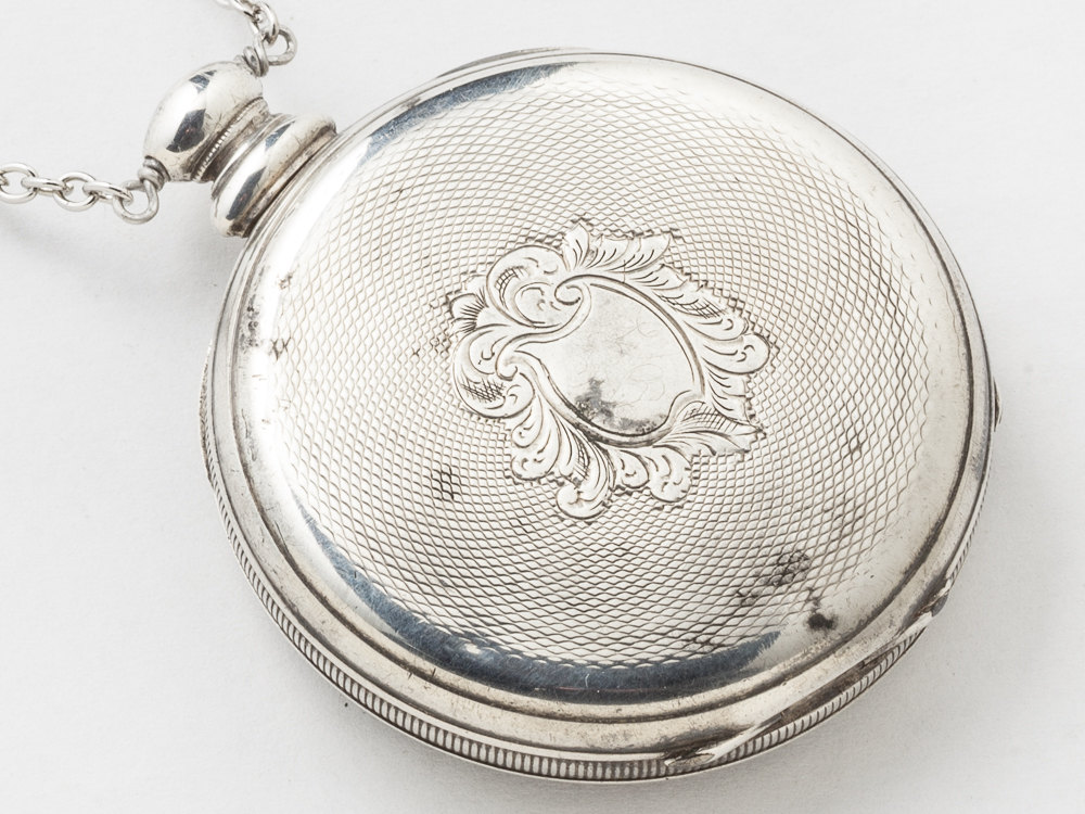 Steampunk Necklace Sterling Silver pocket watch case gears Amethyst filigree gold butterfly pendant locket necklace jewelry