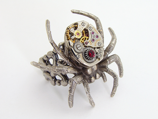 Steampunk rings clockwork spider maria sparks